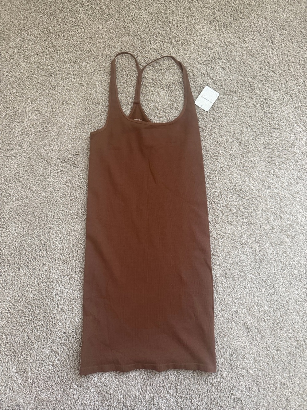 NWT Dark Brown Free People intimately Spaghetti Strap Mini Dress - Picture 4 of 9